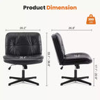 Sedia moderna Okak Criss Cross senza braccioli, sedia da ufficio con seduta extra-large, sedia girevole regolabile in altezza per studio, sala lettura