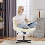 Sedia moderna Okak Criss Cross senza braccioli, sedia da ufficio con seduta extra-large, sedia girevole regolabile in altezza per studio, sala lettura