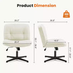 Sedia moderna Okak Criss Cross senza braccioli, sedia da ufficio con seduta extra-large, sedia girevole regolabile in altezza per studio, sala lettura