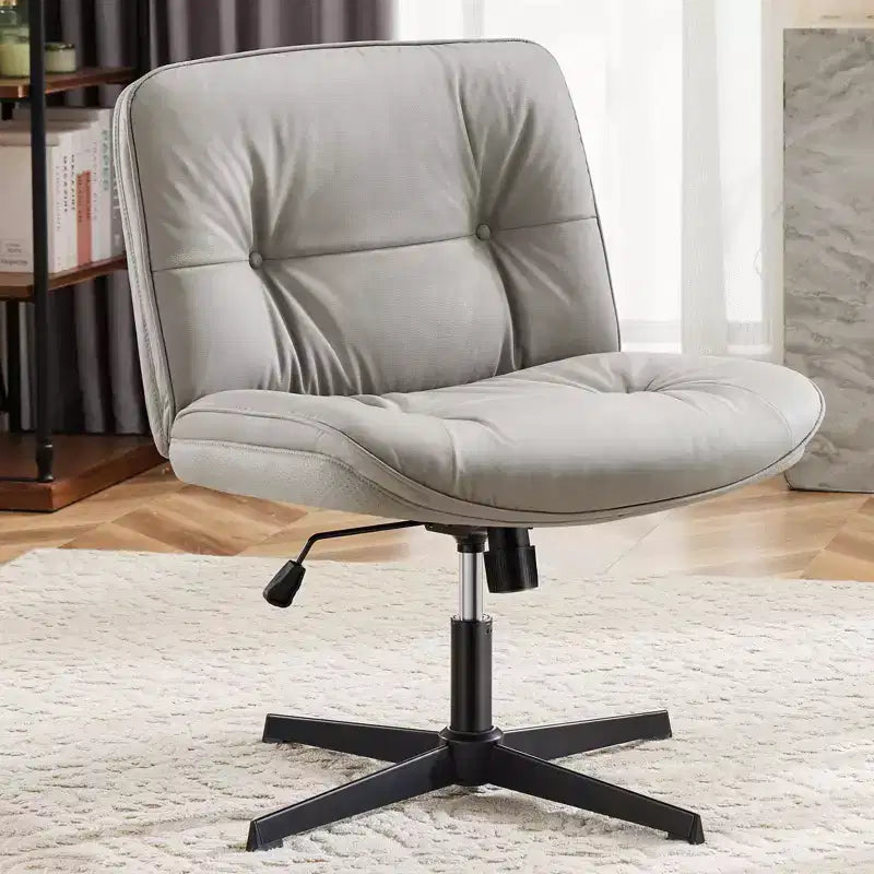 Sedia moderna Okak Criss Cross senza braccioli, sedia da ufficio con seduta extra-large, sedia girevole regolabile in altezza per studio, sala lettura