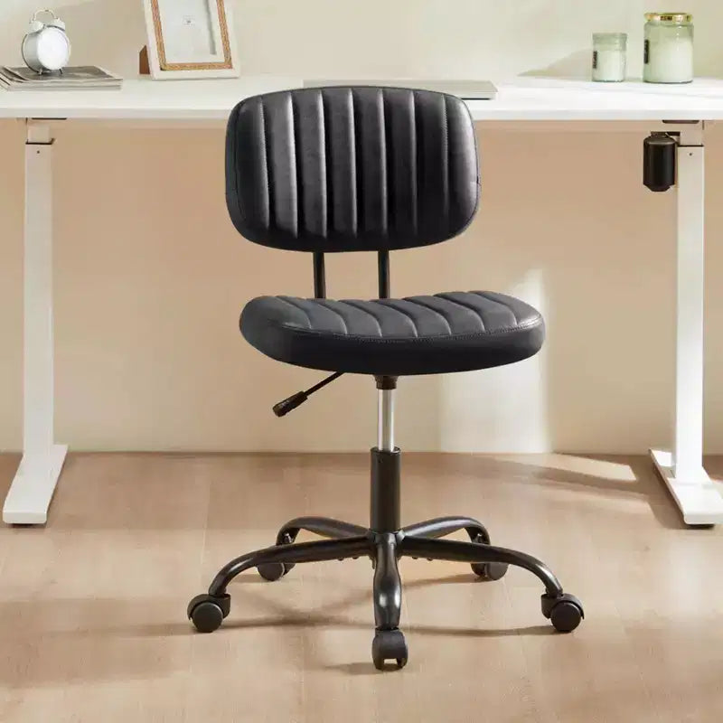 Okak Minimalismo Sedia da computer regolabile in altezza con schienale, sedia girevole senza braccioli con ruote, sedia da ufficio per sala lettura, studio