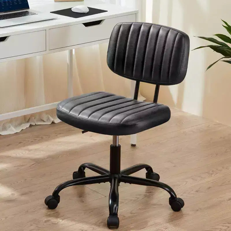 Okak Minimalismo Sedia da computer regolabile in altezza con schienale, sedia girevole senza braccioli con ruote, sedia da ufficio per sala lettura, studio