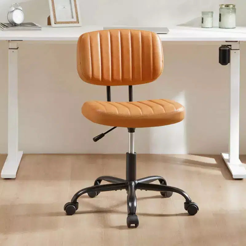 Okak Minimalismo Sedia da computer regolabile in altezza con schienale, sedia girevole senza braccioli con ruote, sedia da ufficio per sala lettura, studio