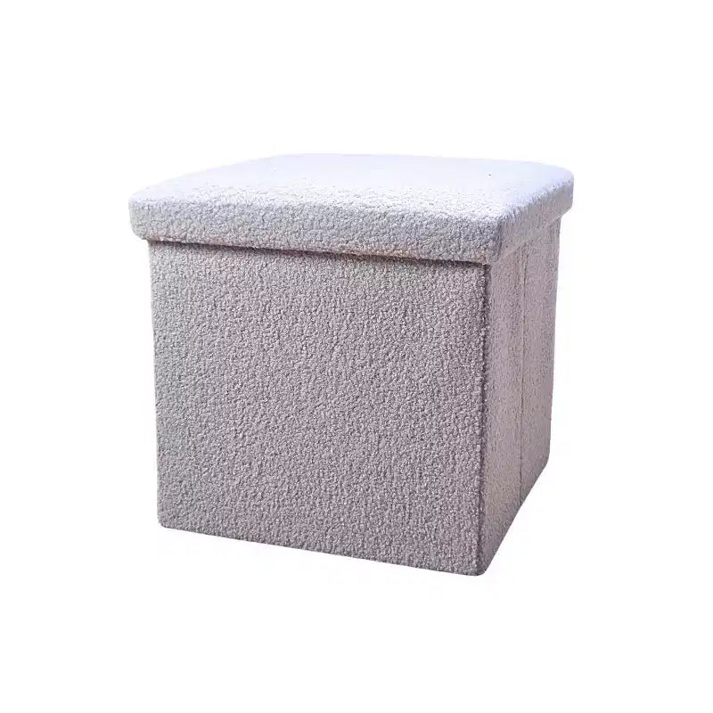 Poggiapiedi contenitore cubo Bouclé da 12