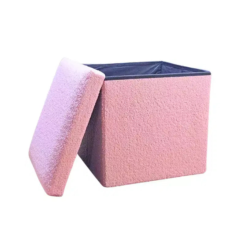 Poggiapiedi contenitore cubo Bouclé da 12