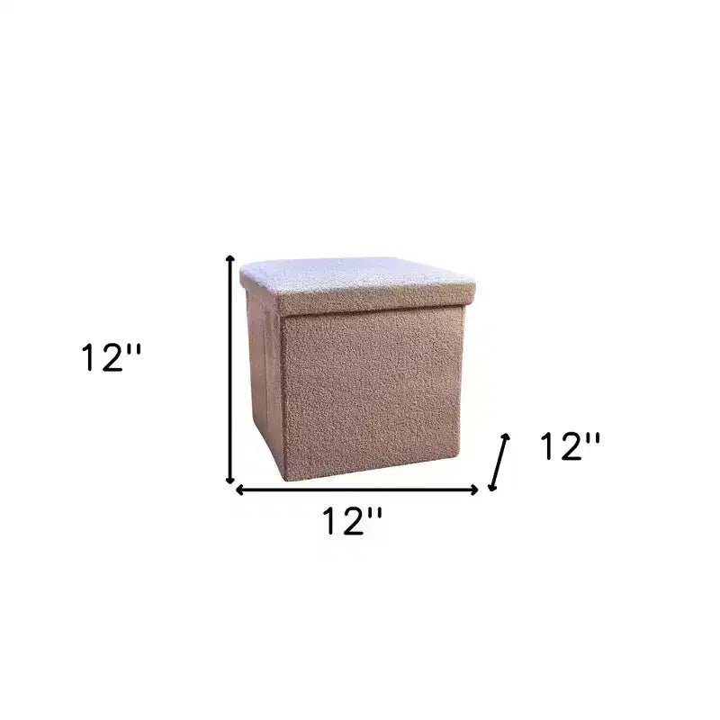 Poggiapiedi contenitore cubo Bouclé da 12