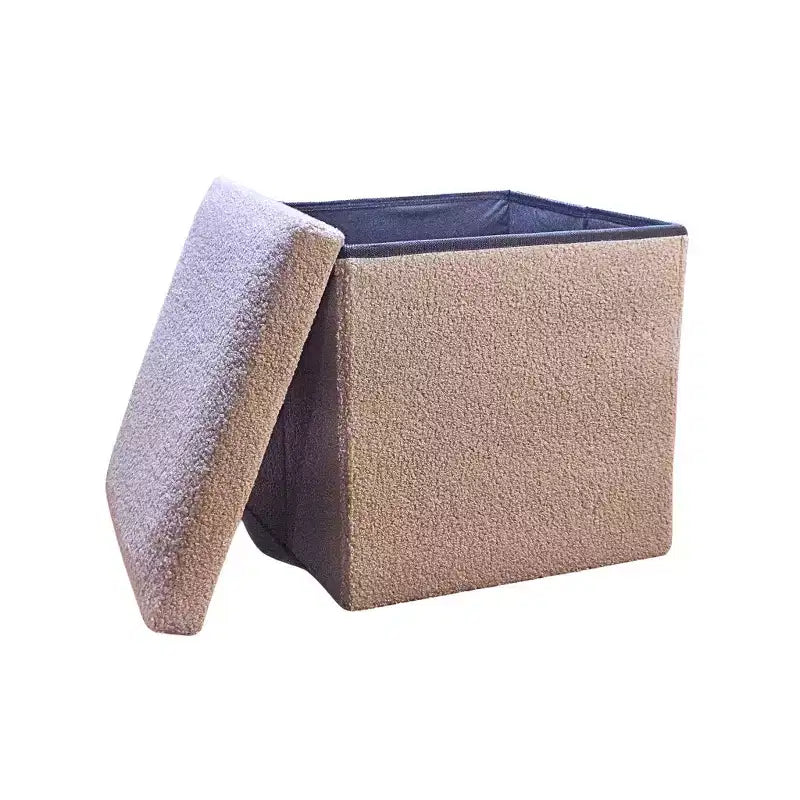 Poggiapiedi contenitore cubo Bouclé da 12
