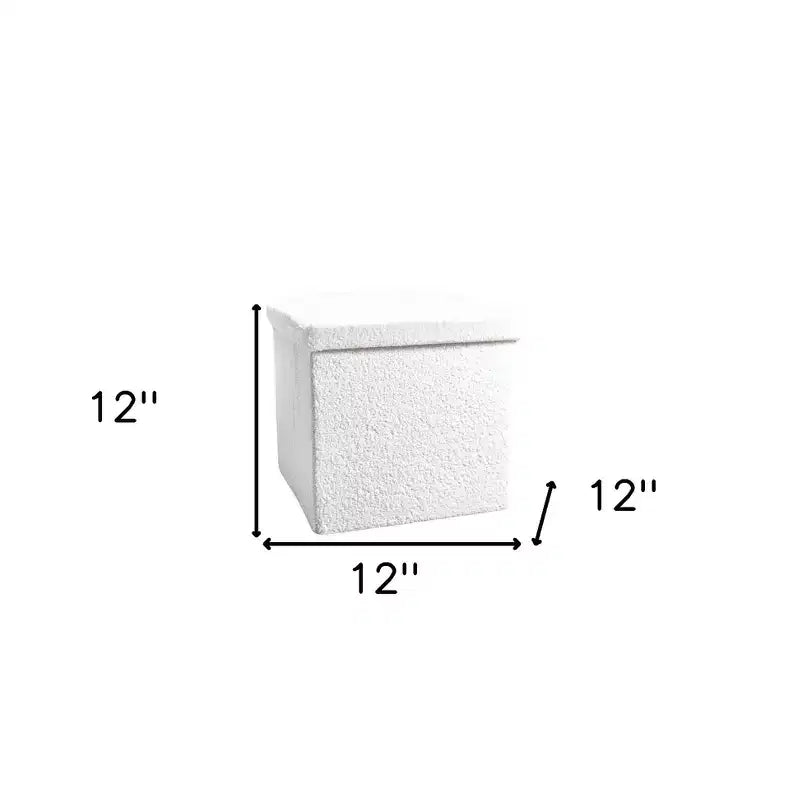 Poggiapiedi contenitore cubo Bouclé da 12