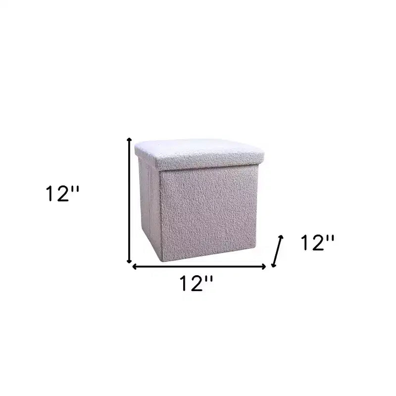 Poggiapiedi contenitore cubo Bouclé da 12