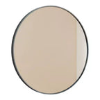 HomeRoots 24 Black Metal Round Framed Bathroom Vanity Mirror