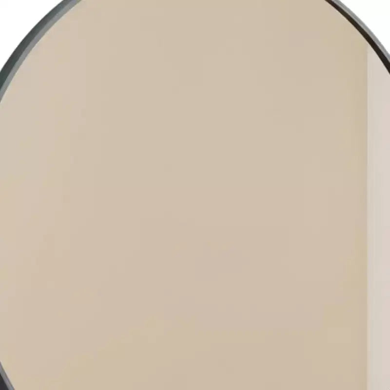 HomeRoots 24 Specchio da Bagno Rotondo con Cornice in Metallo Nero