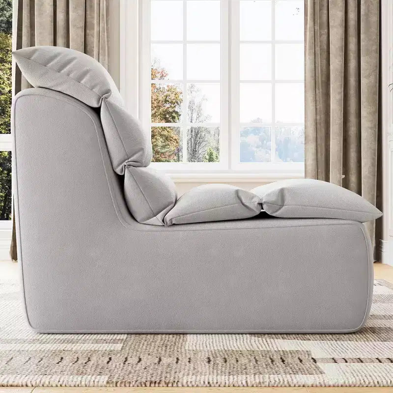 Poltrona a Sacco, Divano da Terra con Schiuma ad Alta Resilienza, Base Antiscivolo, Poltrone Pouf per Adulti, Sedia Camino per Lettura Gaming Soggiorno
