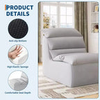 Poltrona a Sacco, Divano da Terra con Schiuma ad Alta Resilienza, Base Antiscivolo, Poltrone Pouf per Adulti, Sedia Camino per Lettura Gaming Soggiorno