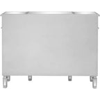 Consolle VINGLI a specchio, mobile buffet moderno/credenza/porta TV con 3 cassetti e 4 ante (argento, 122 L x 35,5 W x 91,5 H cm)