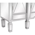 Consolle VINGLI a specchio, mobile buffet moderno/credenza/porta TV con 3 cassetti e 4 ante (argento, 122 L x 35,5 W x 91,5 H cm)
