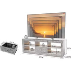 VINGLI Mobile TV Specchiato con Diamanti Scintillanti e Luci LED per TV Fino a 65 Pollici, Mobile Porta TV Moderno Assemblato