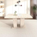 GDFStudio Hugo Rustic 78.74W Rectangle Extendable Dining Table