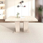 GDFStudio Hugo Rustic 78.74W Rectangle Extendable Dining Table