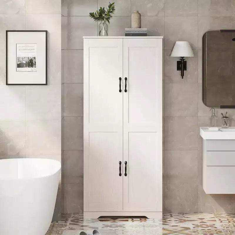 COZONY Mobile dispensa alto con ripiani regolabili, 2 ante, organizzatore di stoccaggio indipendente per cucina, sala da pranzo, seminterrato