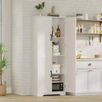 COZONY Mobile dispensa alto con ripiani regolabili, 2 ante, organizzatore di stoccaggio indipendente per cucina, sala da pranzo, seminterrato