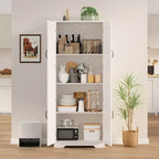 COZONY Mobile dispensa alto con ripiani regolabili, 2 ante, organizzatore di stoccaggio indipendente per cucina, sala da pranzo, seminterrato