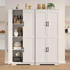 COZONY Mobile dispensa alto con ripiani regolabili, 2 ante, organizzatore di stoccaggio indipendente per cucina, sala da pranzo, seminterrato