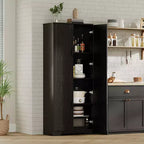 COZONY Mobile dispensa alto con ripiani regolabili, 2 ante, organizzatore di stoccaggio indipendente per cucina, sala da pranzo, seminterrato