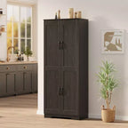 COZONY Mobile dispensa alto con ripiani regolabili, 2 ante, organizzatore di stoccaggio indipendente per cucina, sala da pranzo, seminterrato