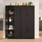 COZONY Mobile dispensa alto con ripiani regolabili, 2 ante, organizzatore di stoccaggio indipendente per cucina, sala da pranzo, seminterrato