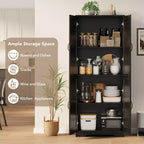 COZONY Mobile dispensa alto con ripiani regolabili, 2 ante, organizzatore di stoccaggio indipendente per cucina, sala da pranzo, seminterrato