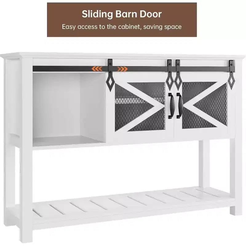 Tavolo Consolle da 46" con Ripiano Aperto, Tavolo d'Ingresso Moderno in Legno a 2 Livelli, Tavolino da Divano Dietro al Divano per Soggiorno, Corridoio, Ingresso