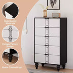 Cassettiera da camera da letto con 5 cassetti, moderna cassettiera alta con cassetti profondi per la camera da letto