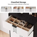 Cassettiera da camera da letto con 5 cassetti, moderna cassettiera alta con cassetti profondi per la camera da letto