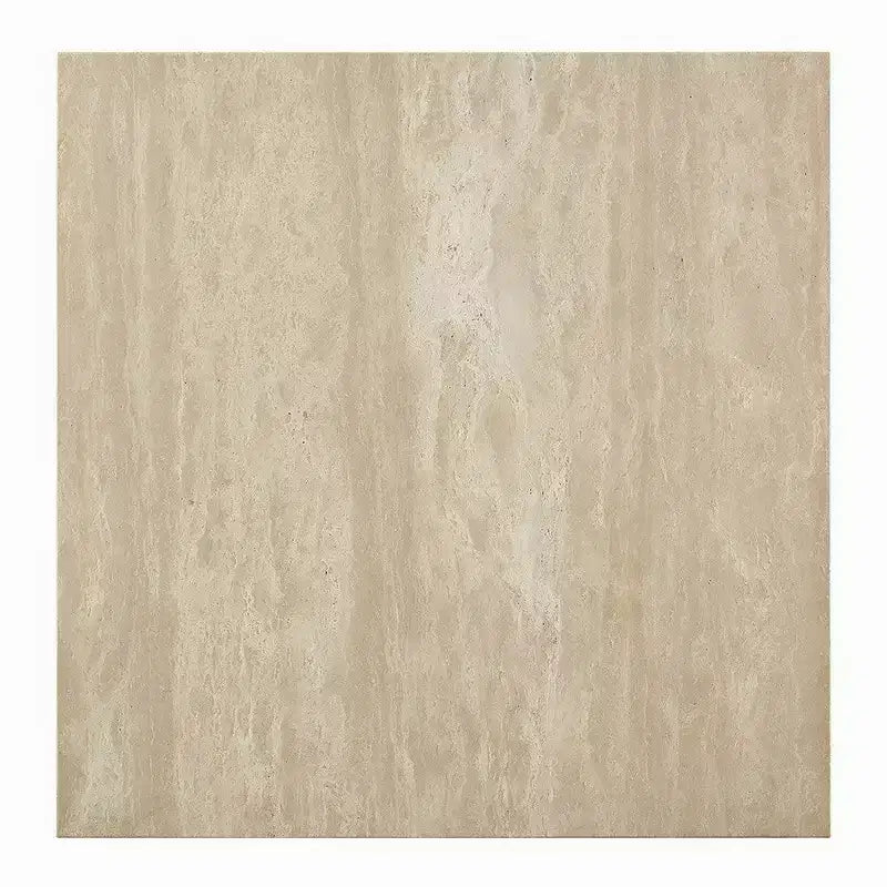 Tavolino da caffè Royal Hampton, piano quadrato in travertino da 35 pollici, legno naturale beige