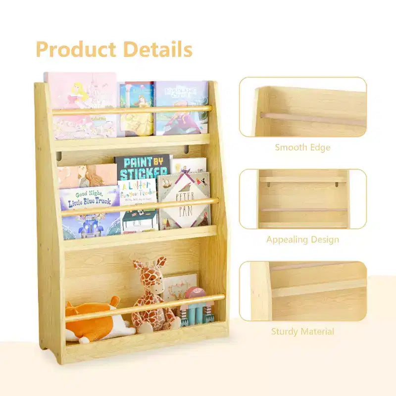 Libreria per bambini a 3 ripiani Whisen, scaffale per libri per bambini, aiuta a mantenere ordinate camere da letto, sale giochi e aule