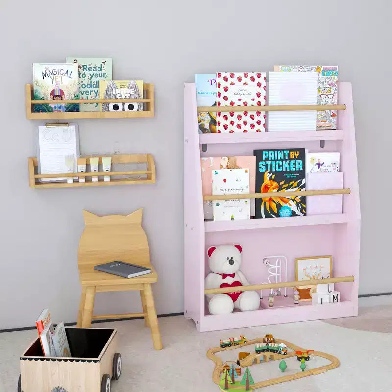 Libreria per bambini a 3 ripiani Whisen, scaffale per libri per bambini, aiuta a mantenere ordinate camere da letto, sale giochi e aule