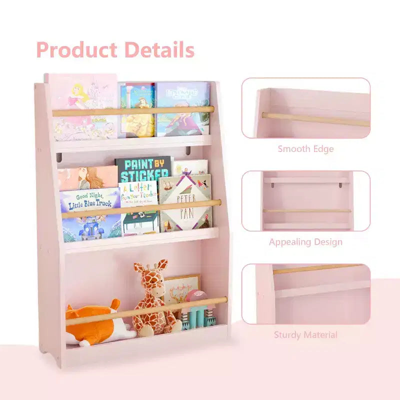 Libreria per bambini a 3 ripiani Whisen, scaffale per libri per bambini, aiuta a mantenere ordinate camere da letto, sale giochi e aule