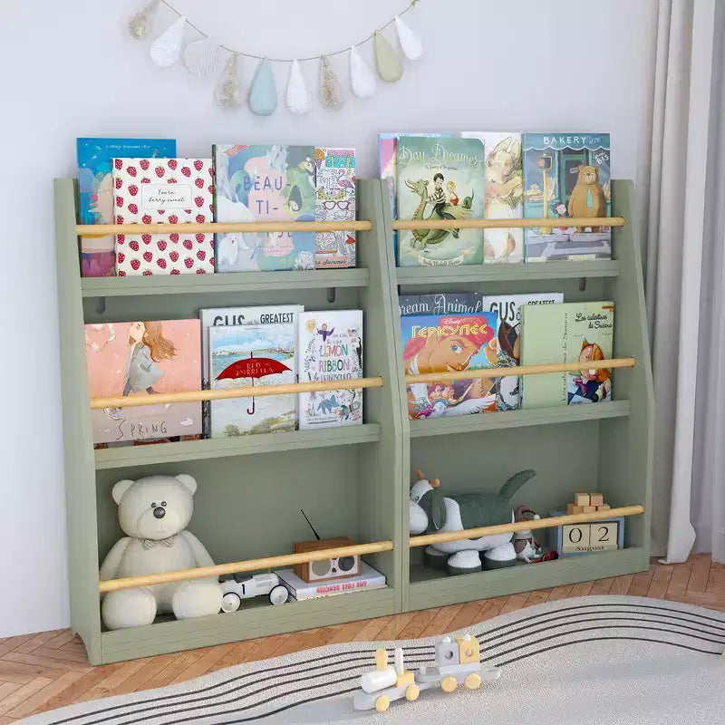 Libreria per bambini a 3 ripiani Whisen, scaffale per libri per bambini, aiuta a mantenere ordinate camere da letto, sale giochi e aule