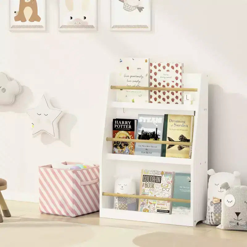 Libreria per bambini a 3 ripiani Whisen, scaffale per libri per bambini, aiuta a mantenere ordinate camere da letto, sale giochi e aule