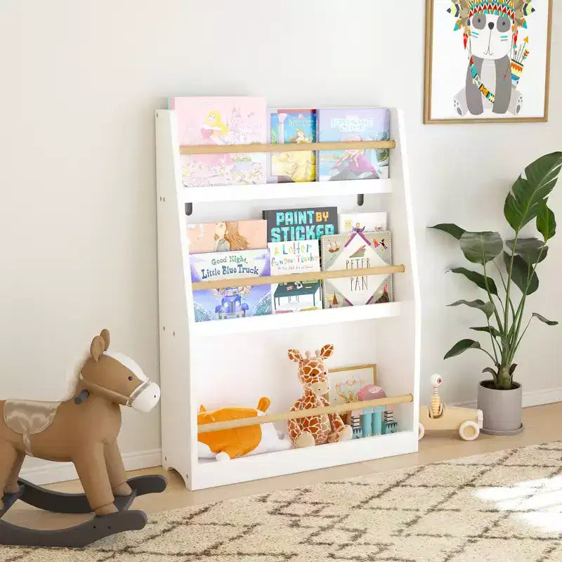 Libreria per bambini a 3 ripiani Whisen, scaffale per libri per bambini, aiuta a mantenere ordinate camere da letto, sale giochi e aule