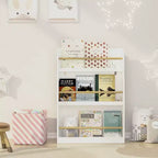 Libreria per bambini a 3 ripiani Whisen, scaffale per libri per bambini, aiuta a mantenere ordinate camere da letto, sale giochi e aule