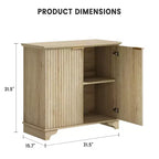 Mobile Bar con Ante Scanalate, Stile Rustico, con Ripiani Regolabili, per Sala da Pranzo, Salotto.