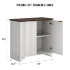 Mobile Bar con Ante Scanalate, Stile Rustico, con Ripiani Regolabili, per Sala da Pranzo, Salotto.