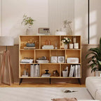 Libreria a 10 Scomparti, Scaffale Aperto in Legno a 3 Ripiani, per Ufficio, Soggiorno, Camera da Letto