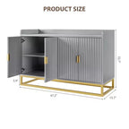 GustoWave 47.2 Credenza scanalata con armadietto contenitore, mobile buffet console multimediale con ante per soggiorno, cucina, ingresso