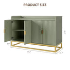 GustoWave 47.2 Credenza scanalata con armadietto contenitore, mobile buffet console multimediale con ante per soggiorno, cucina, ingresso
