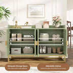 GustoWave 47.2 Credenza scanalata con armadietto contenitore, mobile buffet console multimediale con ante per soggiorno, cucina, ingresso