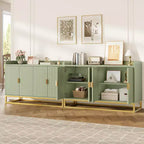 GustoWave 47.2 Credenza scanalata con armadietto contenitore, mobile buffet console multimediale con ante per soggiorno, cucina, ingresso