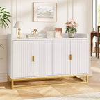 GustoWave 47.2 Credenza scanalata con armadietto contenitore, mobile buffet console multimediale con ante per soggiorno, cucina, ingresso