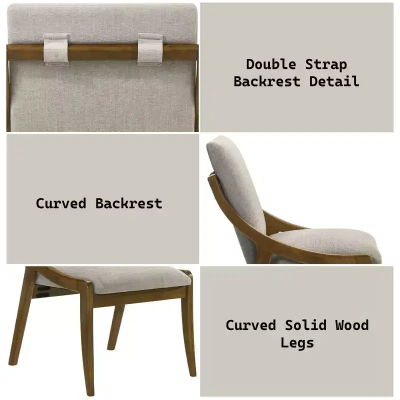GDFStudio Alcona Sedie da Pranzo Moderne Imbottite in Ciniglia con Sedile Imbottito (Set di 2)